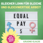 Leuchtschild mit Equal Pay Day