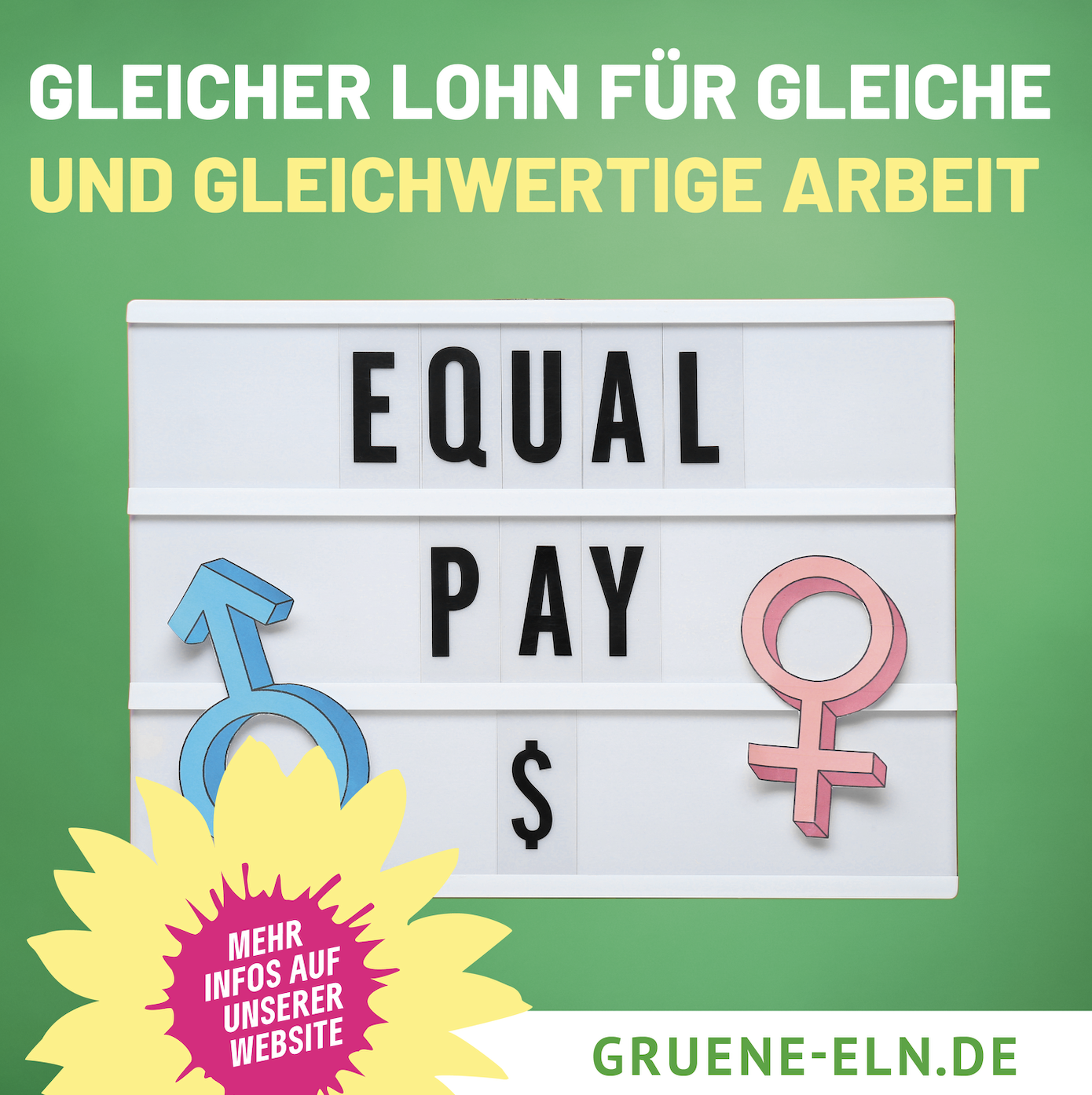 Leuchtschild mit Equal Pay Day
